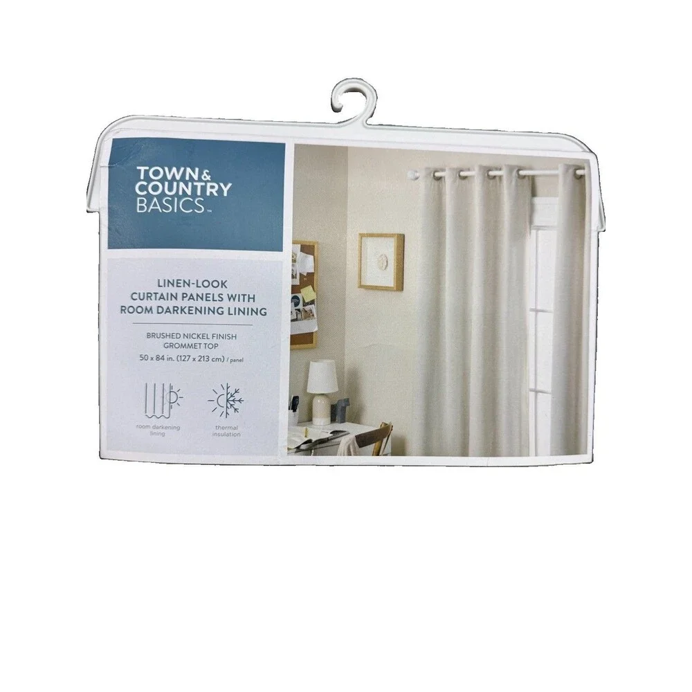 (A5) Town & Country Basics Bertram Sage Green Room Darkening Curtains 50x84 Pack